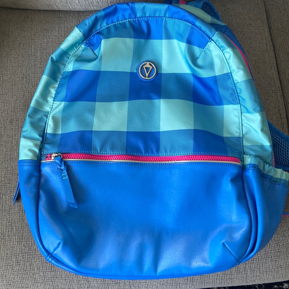 Ivivva backpack gingham blue and pink